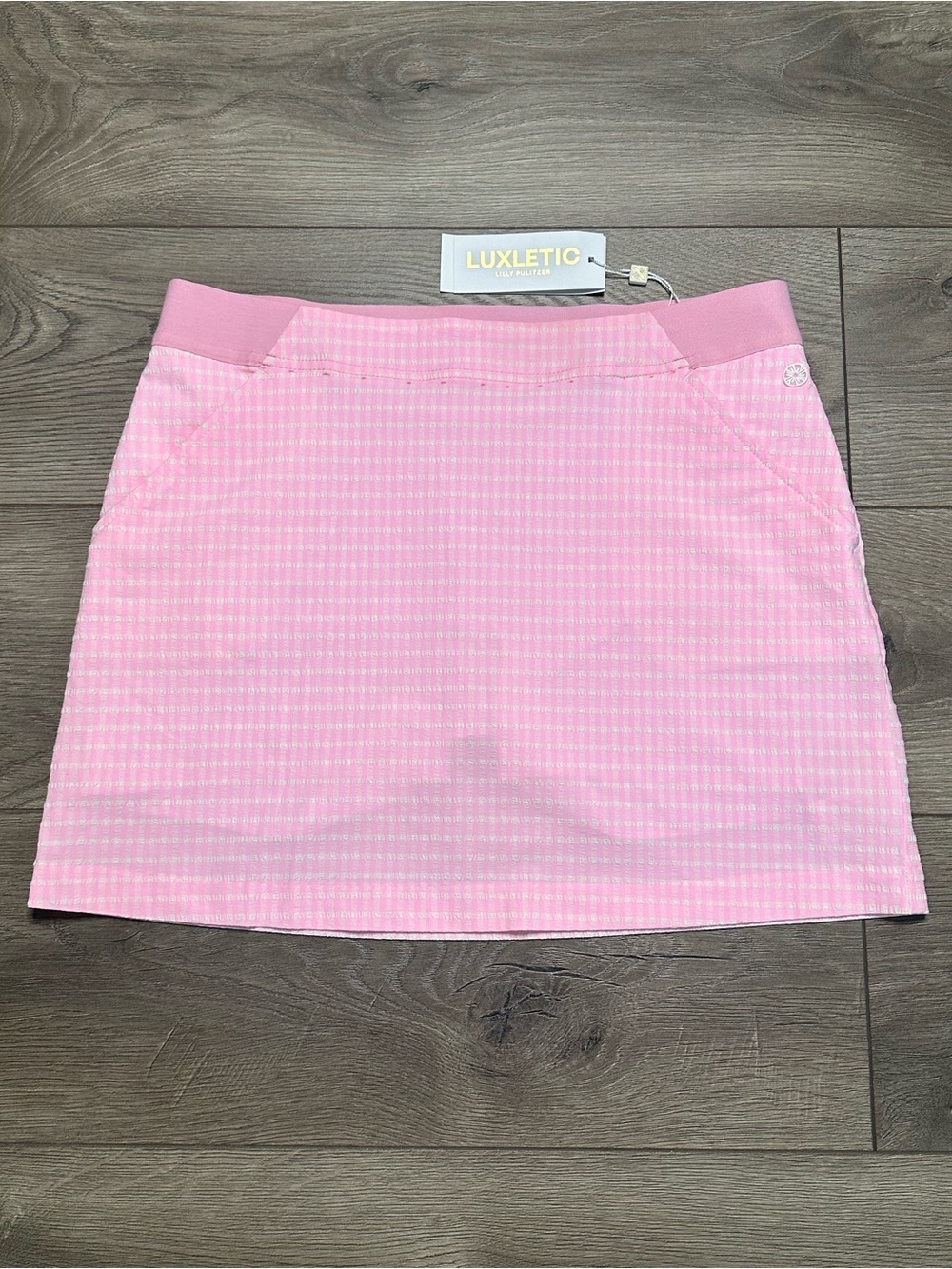 Lilly Pulitzer Luxletic Aona Performance Golf Skirt Skort Conch Shell Pink 8